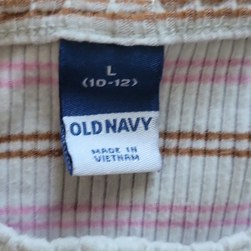 3 for $12 Old Navy Kids Striped Button-Down Shirt - Cream and Pink